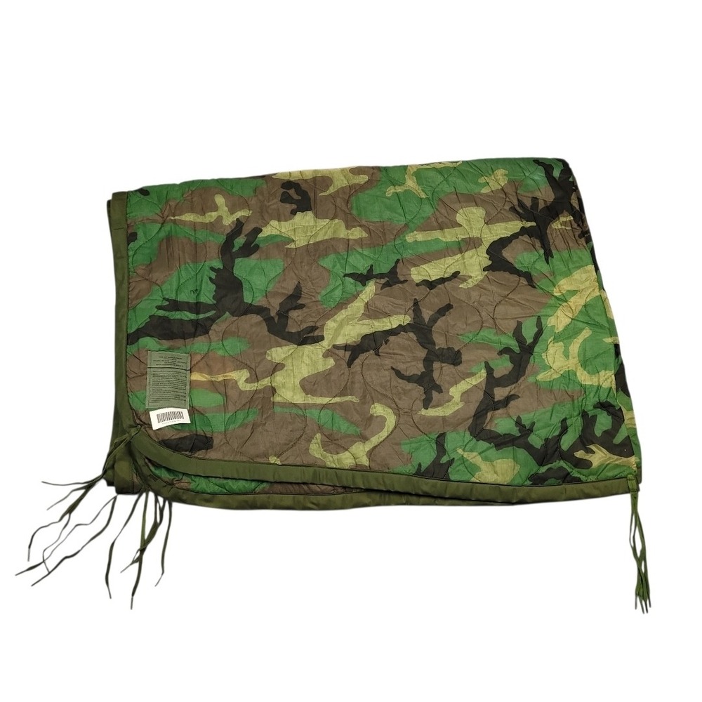 USGI Poncho Liner Woobie Woodland Camo Winston Salem Military Blanket Surplus